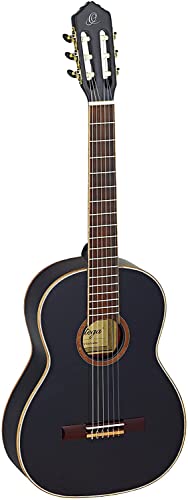 Ortega Guitars schwarze Konzertgitarre 4/4-Größe - Family Series - inklusive Gigbag - Mahagoni / Fichtendecke (R221BK)