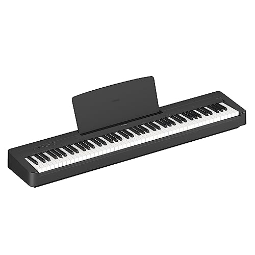 Yamaha P-145 Digital Piano, Schwarz – Leichtes und tragbares Digital Piano mit der Graded-Hammer-Compact Tastatur mit 88 gewichteten Tasten und 10 Instrumentenklängen