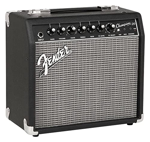 Fender Champion 20, 20 W Combo-Verstärker für elektrische Gitarre, Ideal für elektrische Gitarrenübungen, Schwarz